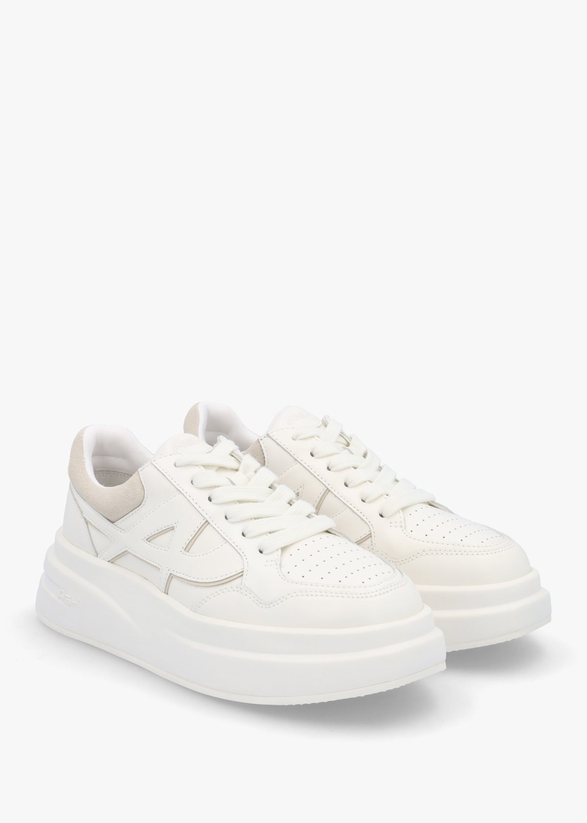Icone White Talc Off White Leather Logo Chunky Trainers
