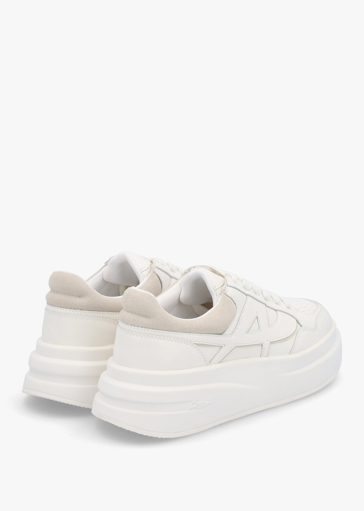Icone White Talc Off White Leather Logo Chunky Trainers