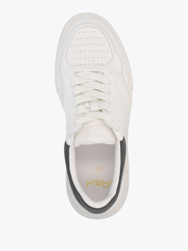 Fun White Black Perforated Slab Sole Trainers
