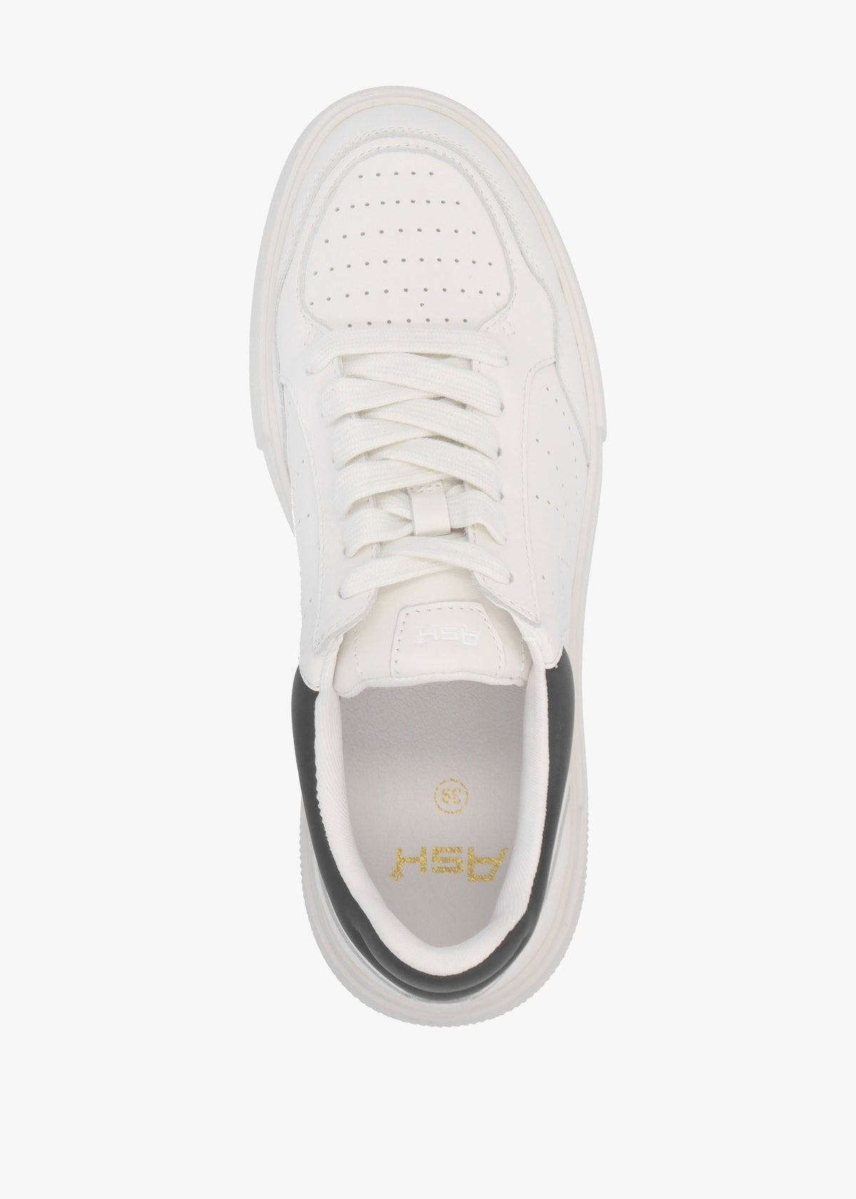 Fun White Black Perforated Slab Sole Trainers