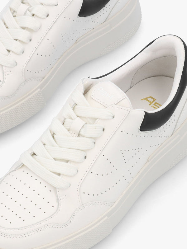 Fun White Black Perforated Slab Sole Trainers