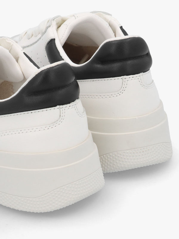 Fun White Black Perforated Slab Sole Trainers