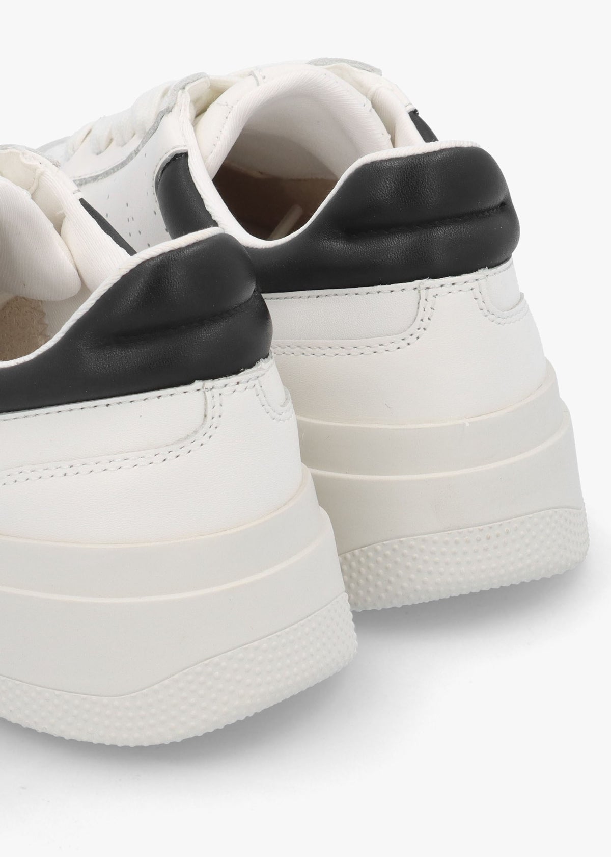 Fun White Black Perforated Slab Sole Trainers