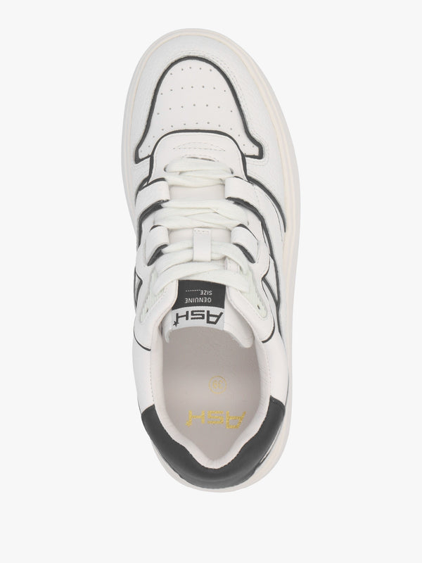 Match White Black Leather Chunky Flatform Trainers