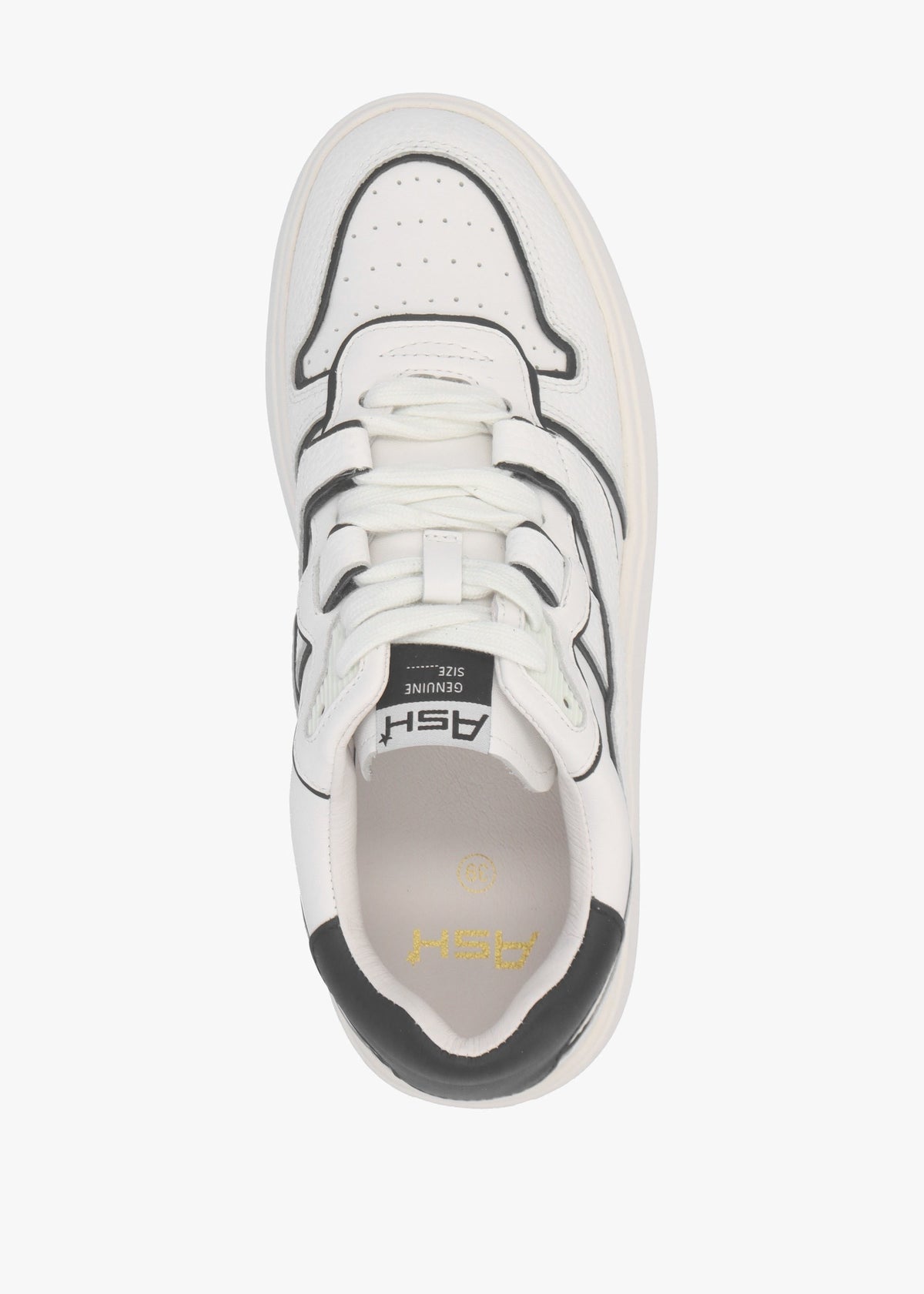 Match White Black Leather Chunky Flatform Trainers