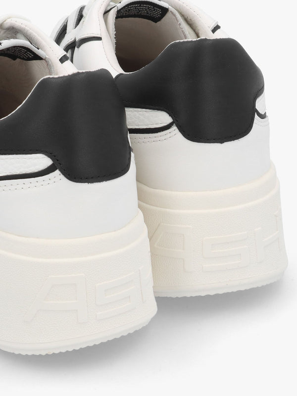 Match White Black Leather Chunky Flatform Trainers