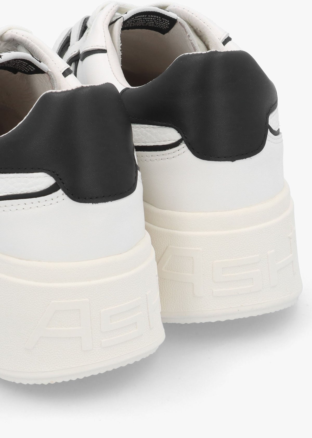 Match White Black Leather Chunky Flatform Trainers