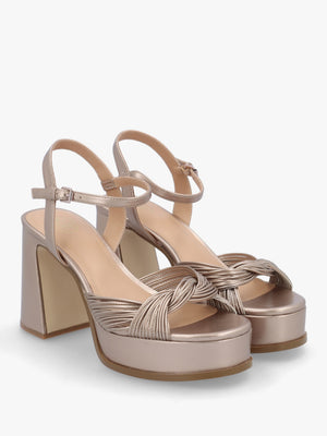 Muse Champagne Platform Block Heel Sandals