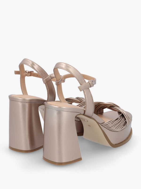 Muse Champagne Platform Block Heel Sandals