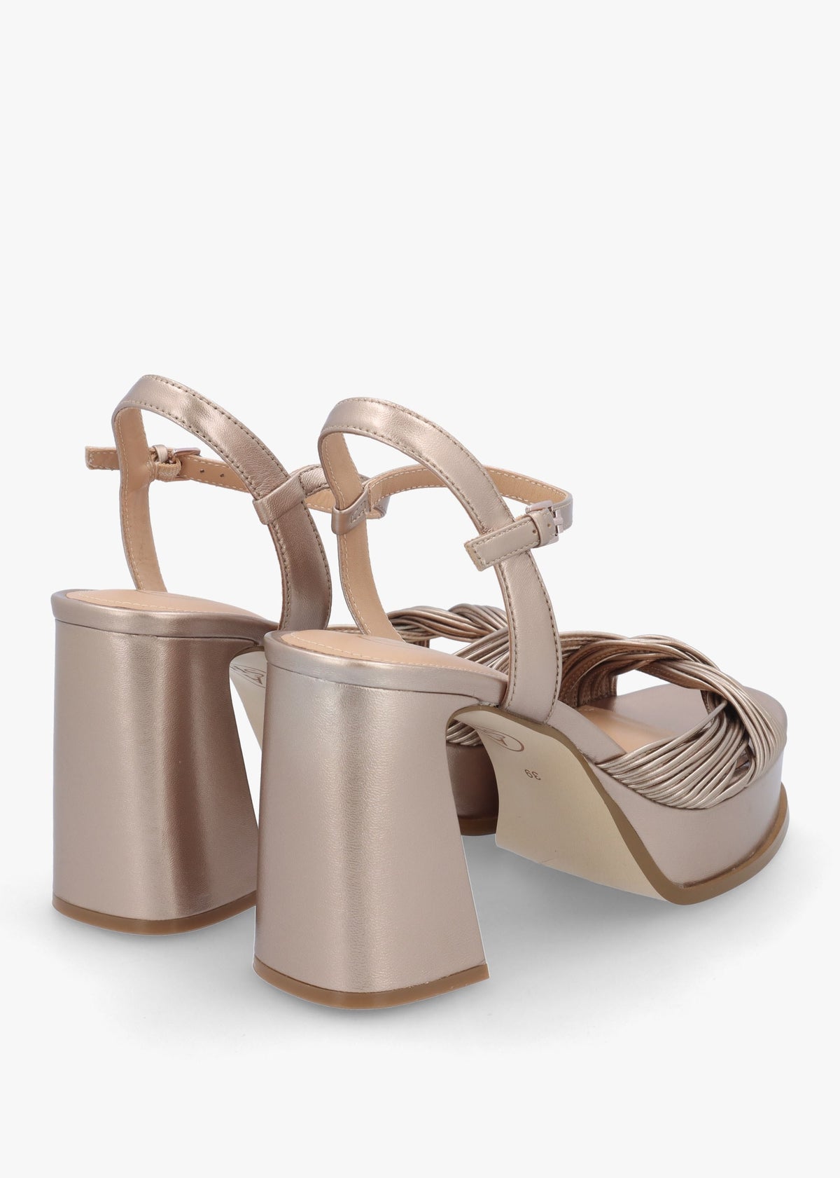 Muse Champagne Platform Block Heel Sandals
