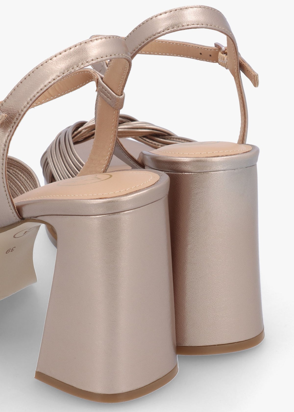 Muse Champagne Platform Block Heel Sandals