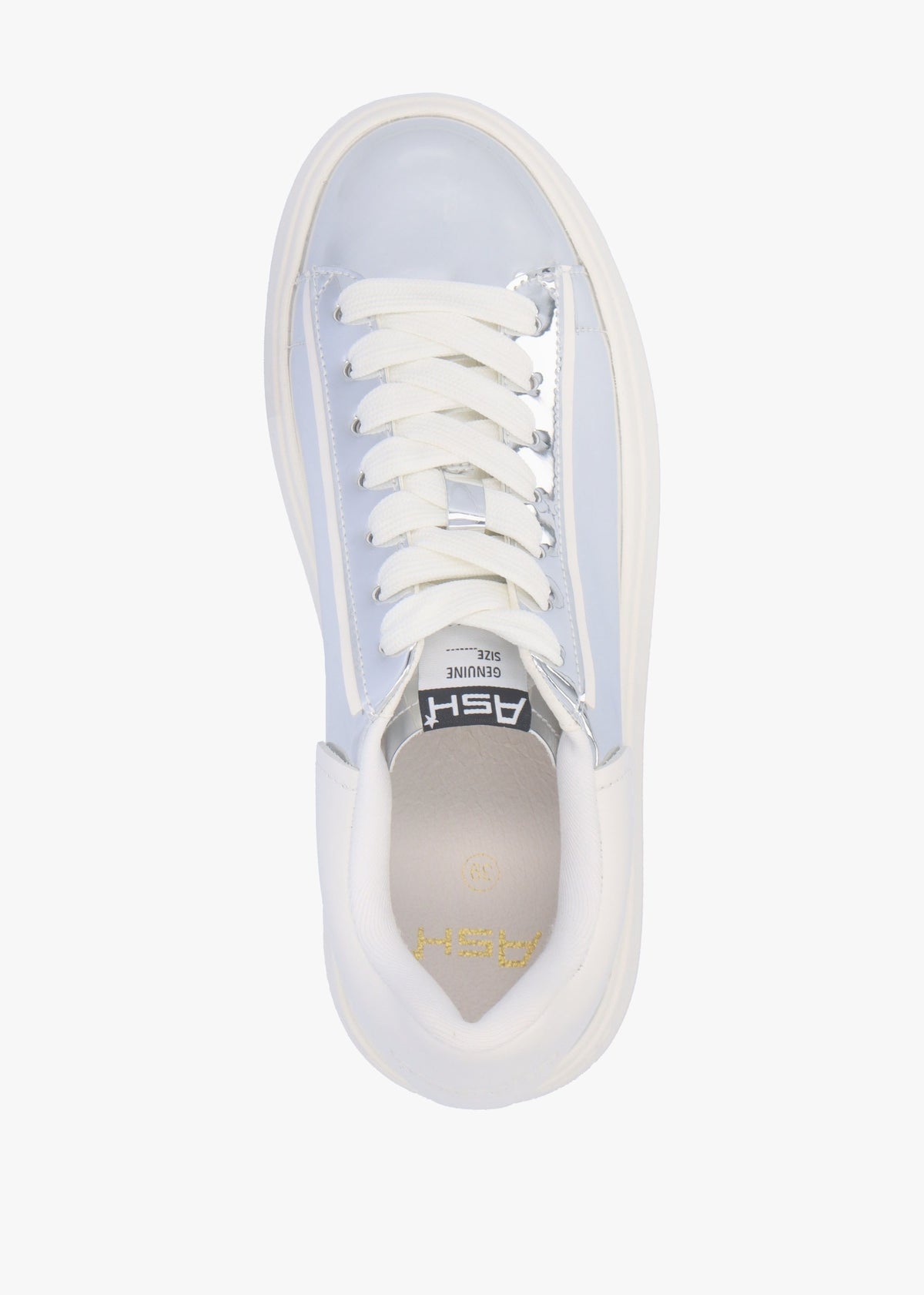 Moby Bis Silver White Flatform Trainers