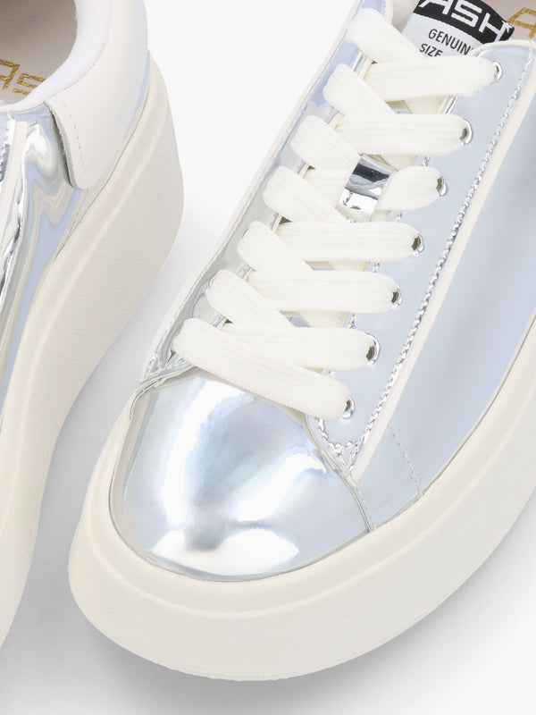 Moby Bis Silver White Flatform Trainers