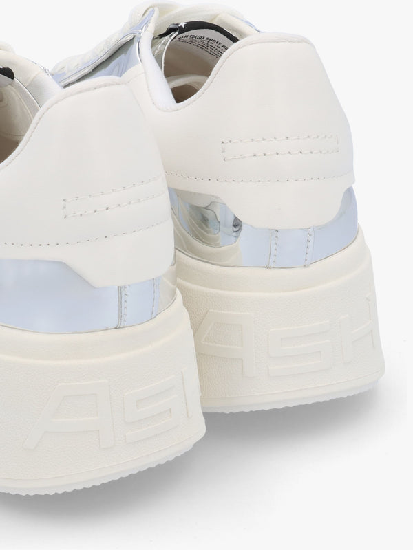Moby Bis Silver White Flatform Trainers