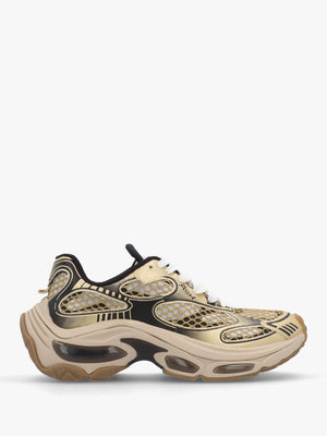 Dragon Pearlized Gold White Black Chunky Runner Trainers
