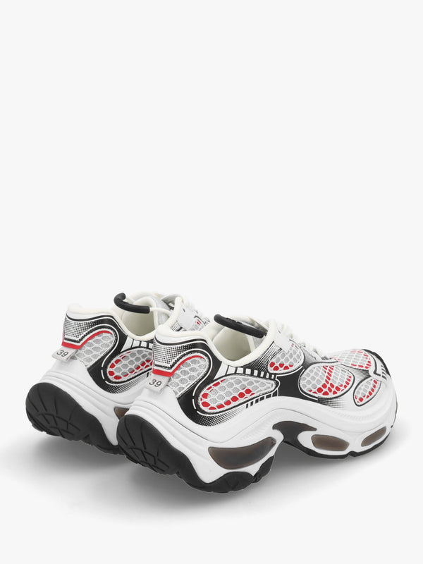 Dragon White Aura Red Chunky Runner Trainers