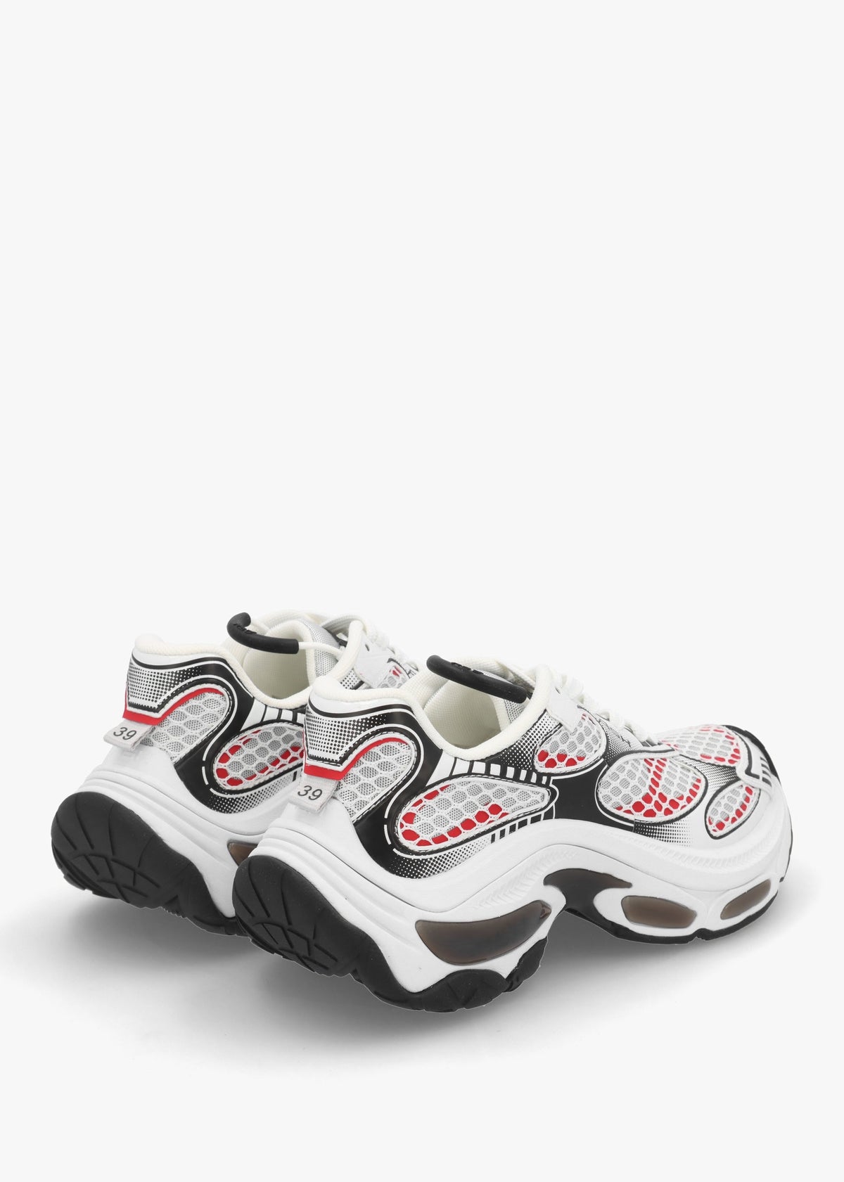Dragon White Aura Red Chunky Runner Trainers