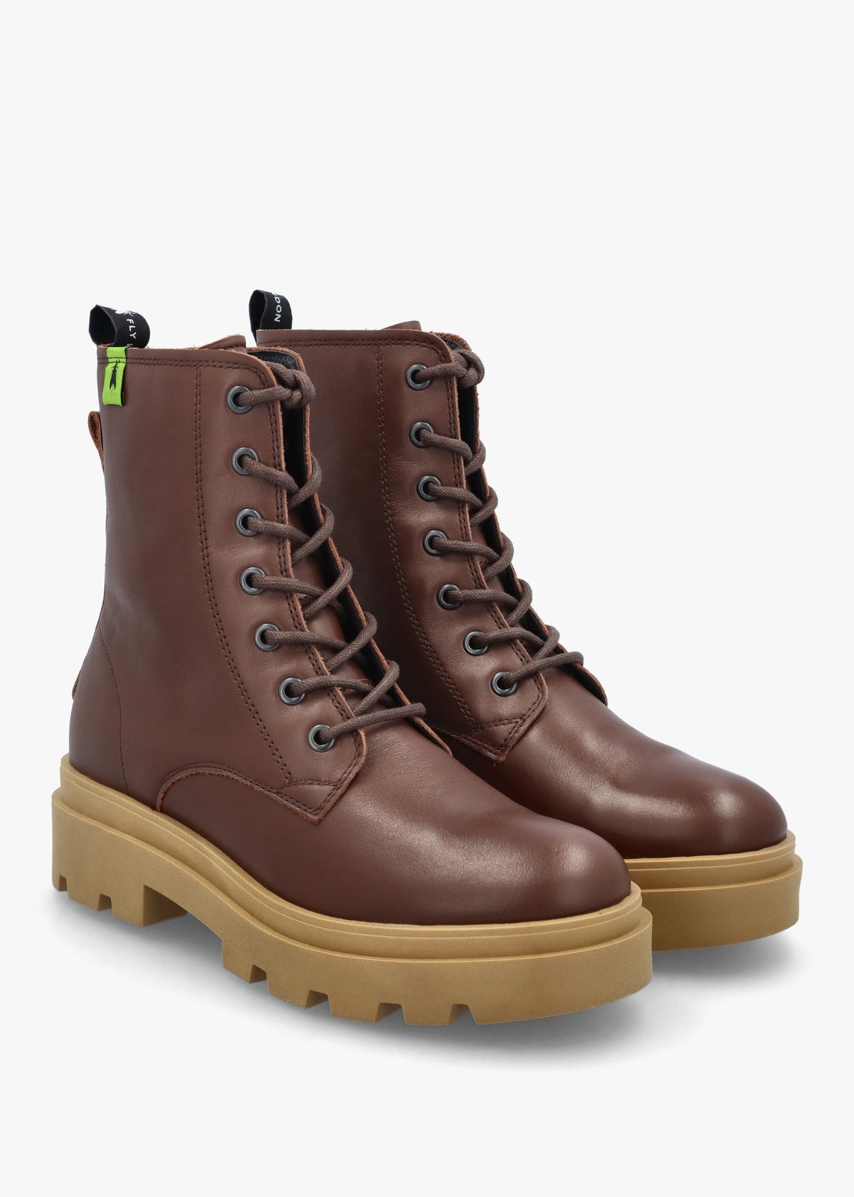 Jacy Chocolate Leather Lace Up Ankle Boots