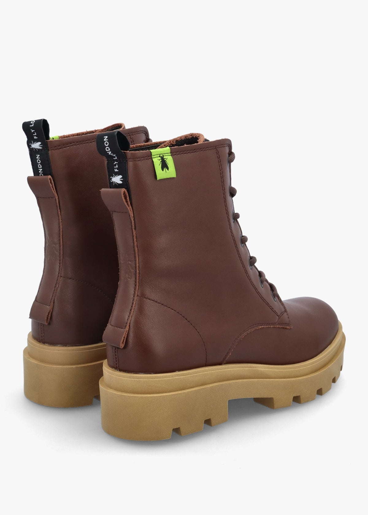 Jacy Chocolate Leather Lace Up Ankle Boots
