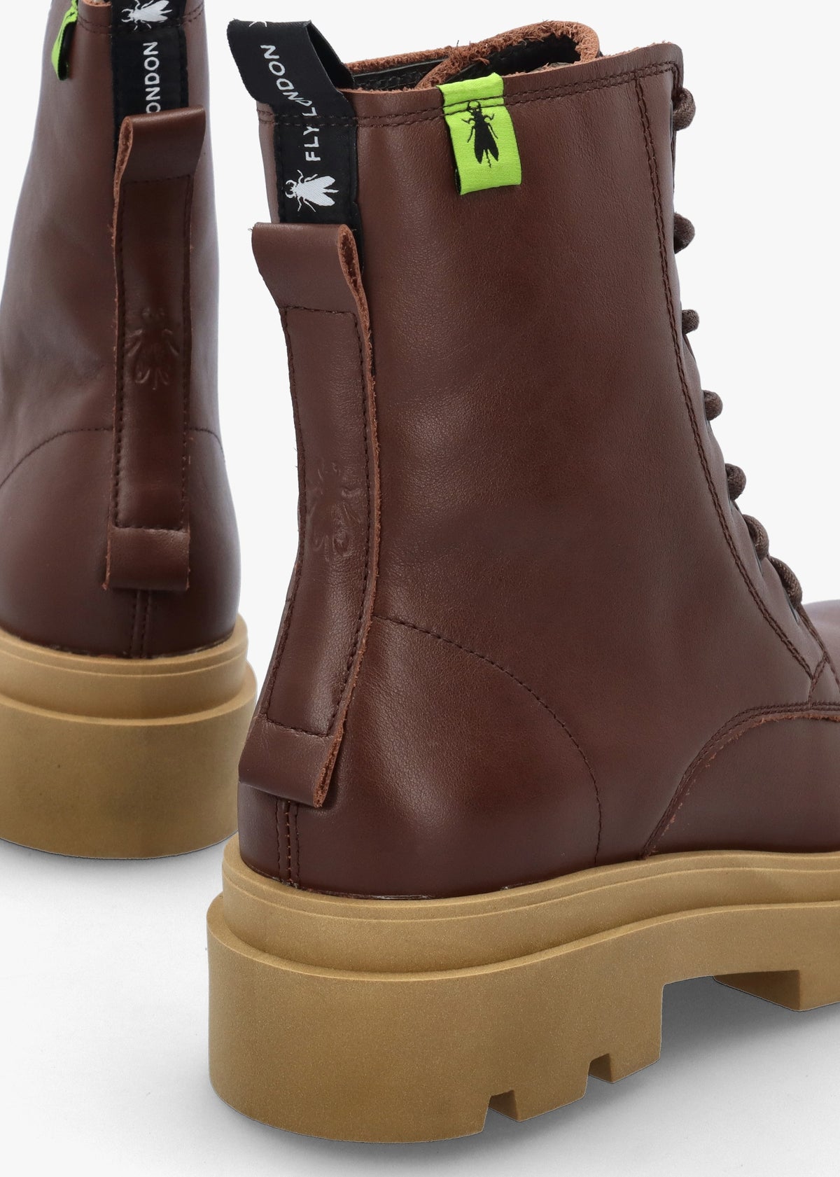 Jacy Chocolate Leather Lace Up Ankle Boots