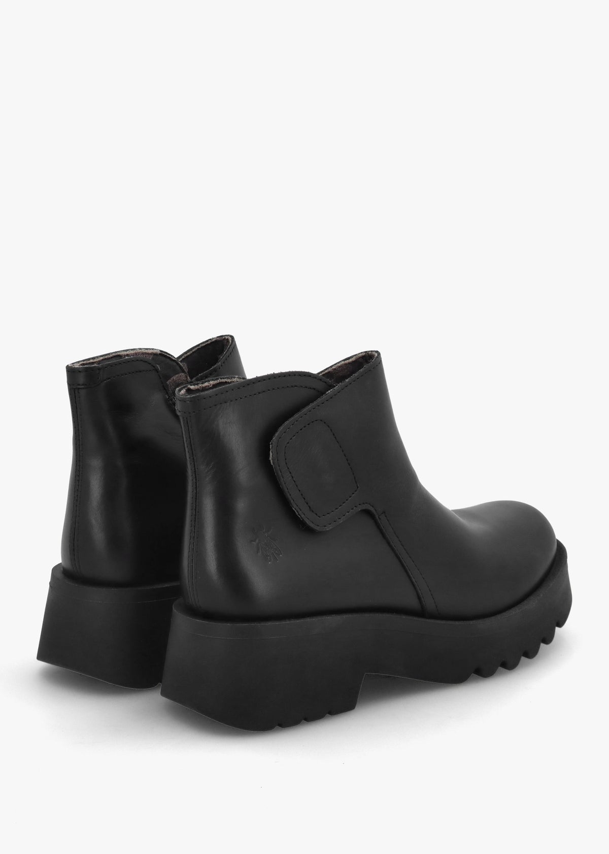 Mufe Black Leather Low Shalf Ankle Boots