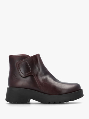 Mufe Wine Leather Low Shalf Ankle Boots