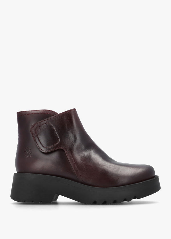 Mufe Wine Leather Low Shalf Ankle Boots