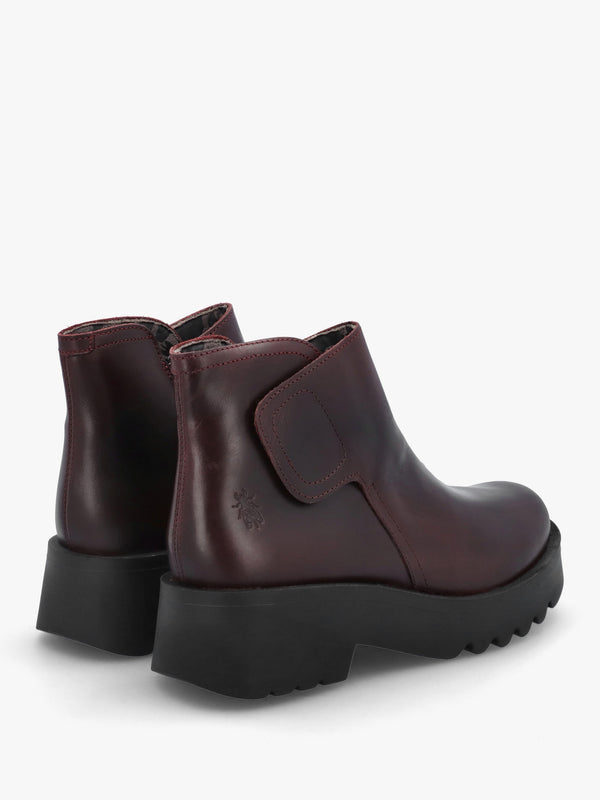 Mufe Wine Leather Low Shalf Ankle Boots