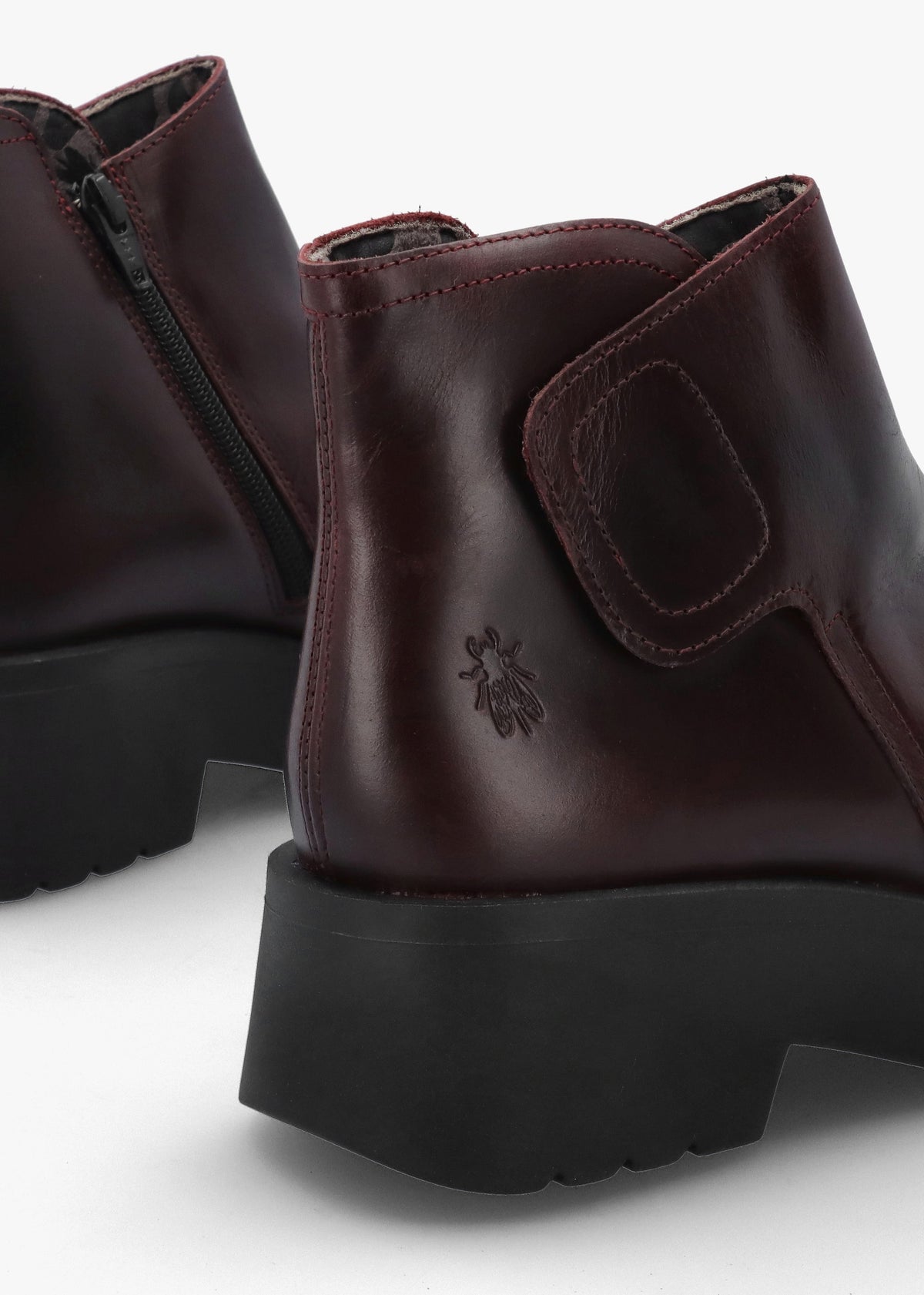 Mufe Wine Leather Low Shalf Ankle Boots