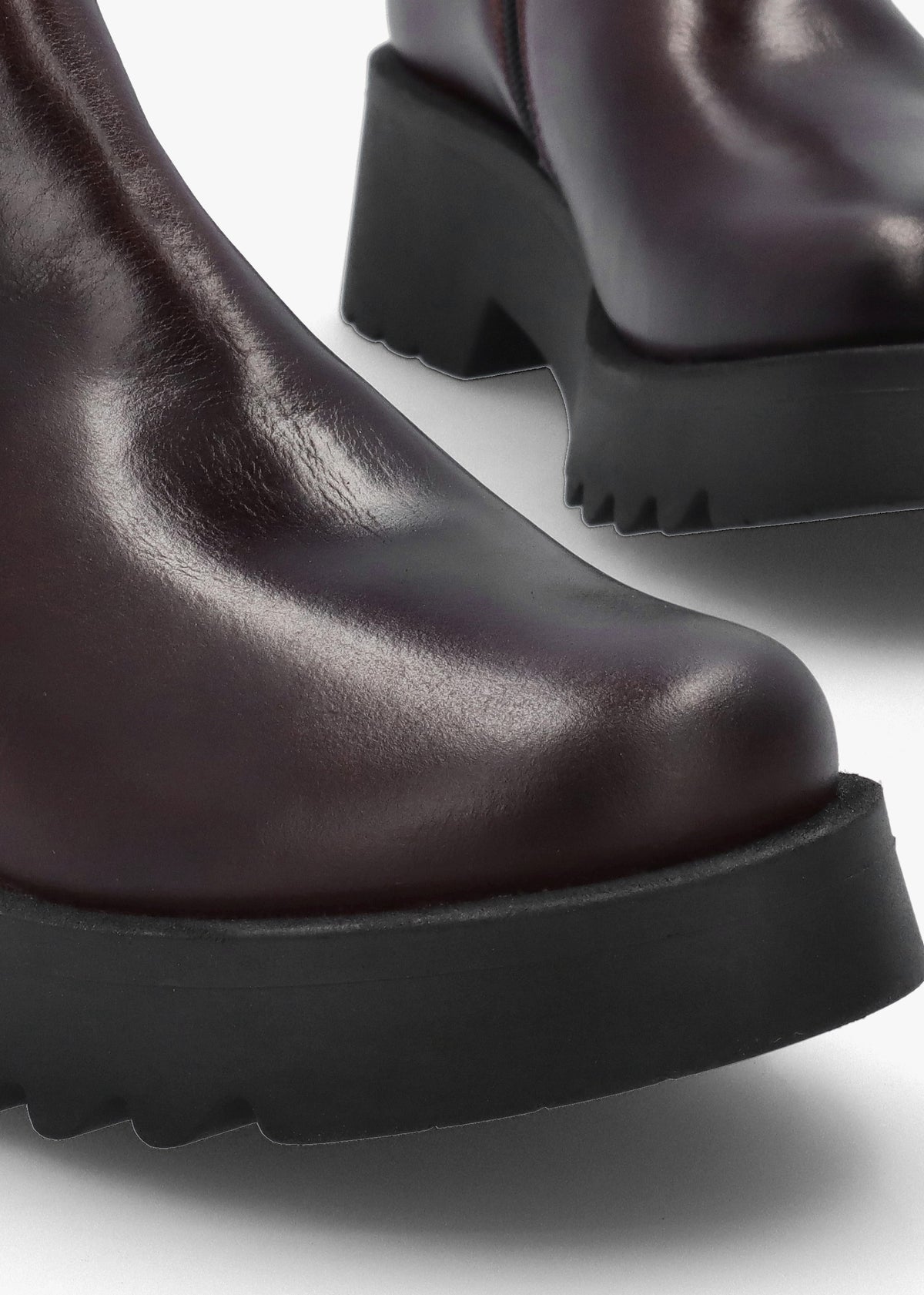 Mufe Wine Leather Low Shalf Ankle Boots