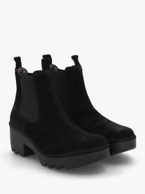 Trig Black Suede Block Heel Chelsea Boots