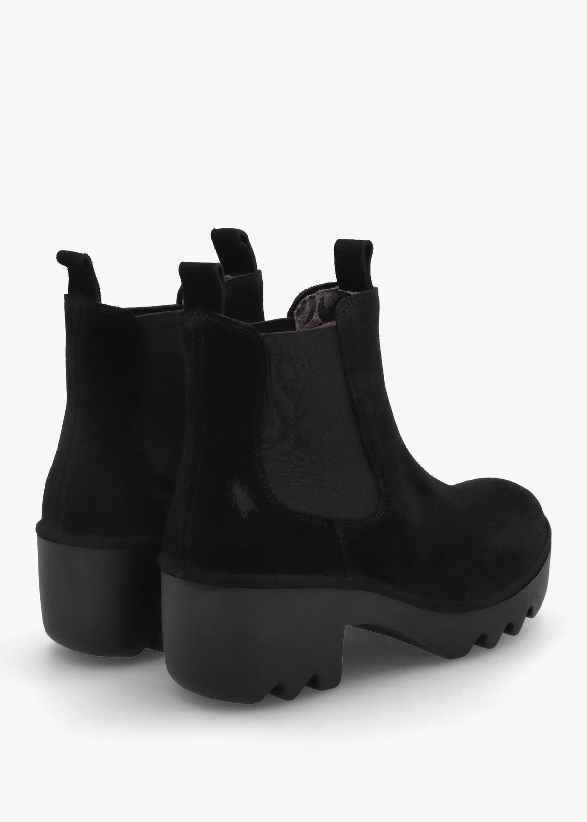 Trig Black Suede Block Heel Chelsea Boots