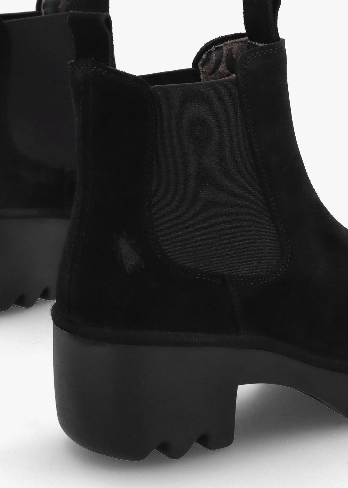 Trig Black Suede Block Heel Chelsea Boots
