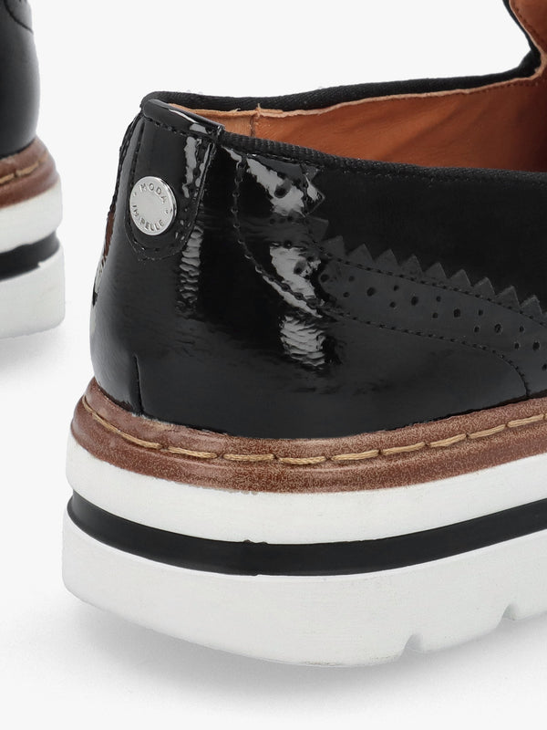 Ellee Black Patent & Suedette Tassel Loafers