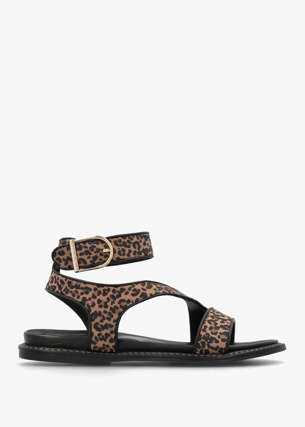 Nolanna Leopard Buckle Fastening Flat Sandals