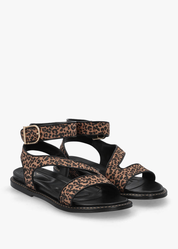Nolanna Leopard Buckle Fastening Flat Sandals