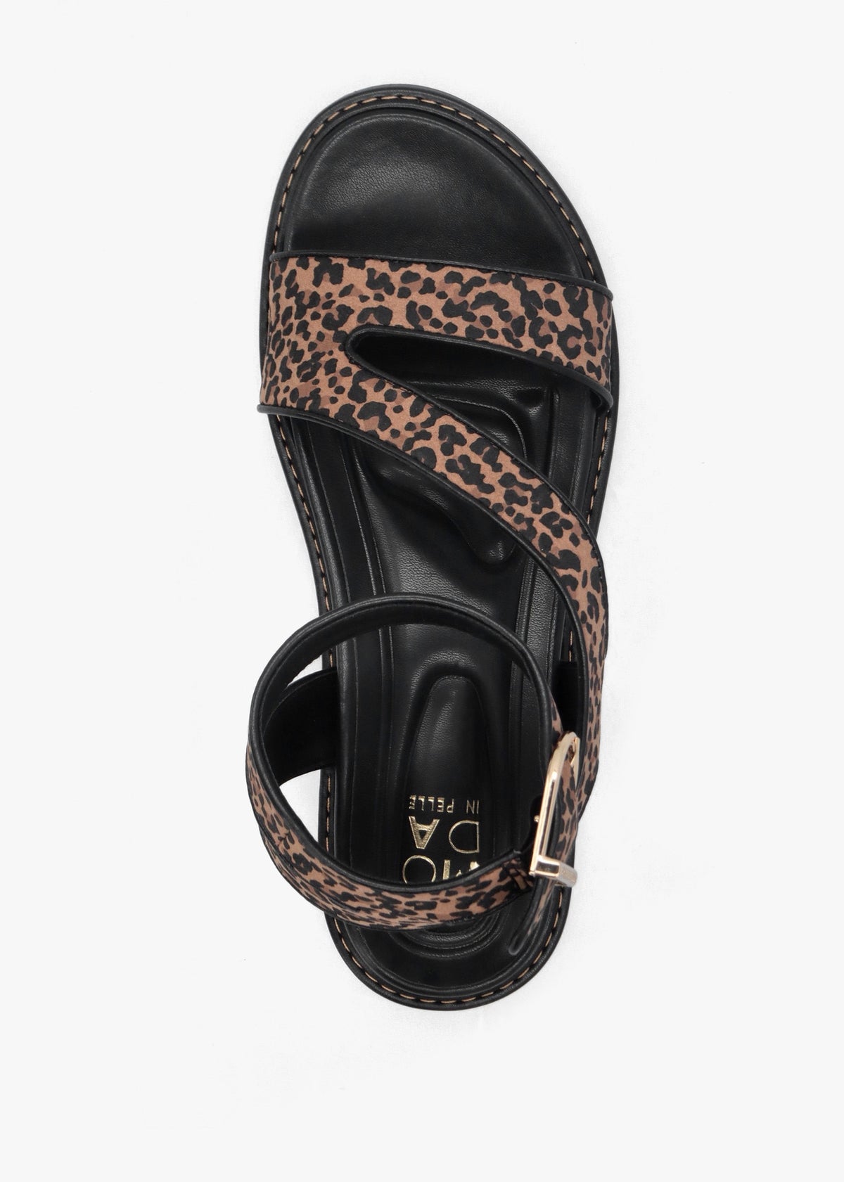 Nolanna Leopard Buckle Fastening Flat Sandals