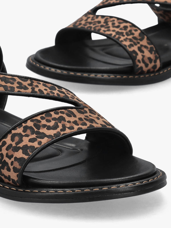 Nolanna Leopard Buckle Fastening Flat Sandals