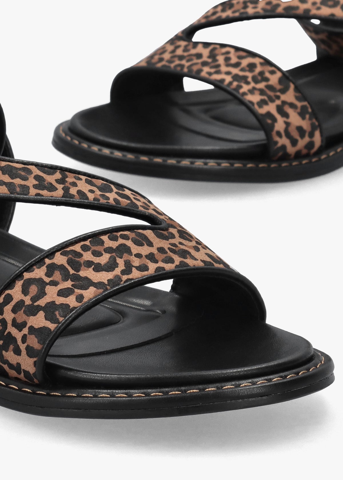 Nolanna Leopard Buckle Fastening Flat Sandals