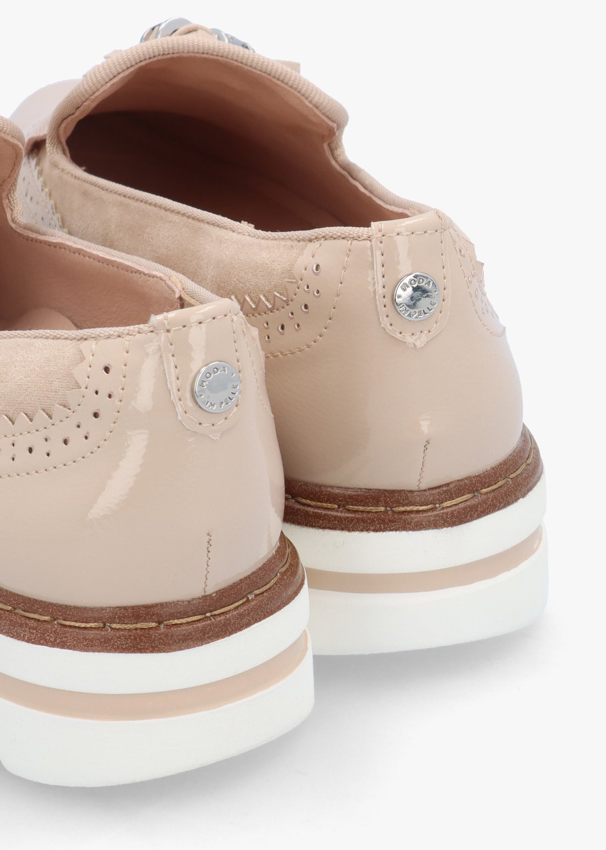 Ellee Nude Patent & Suedette Tassel Loafers
