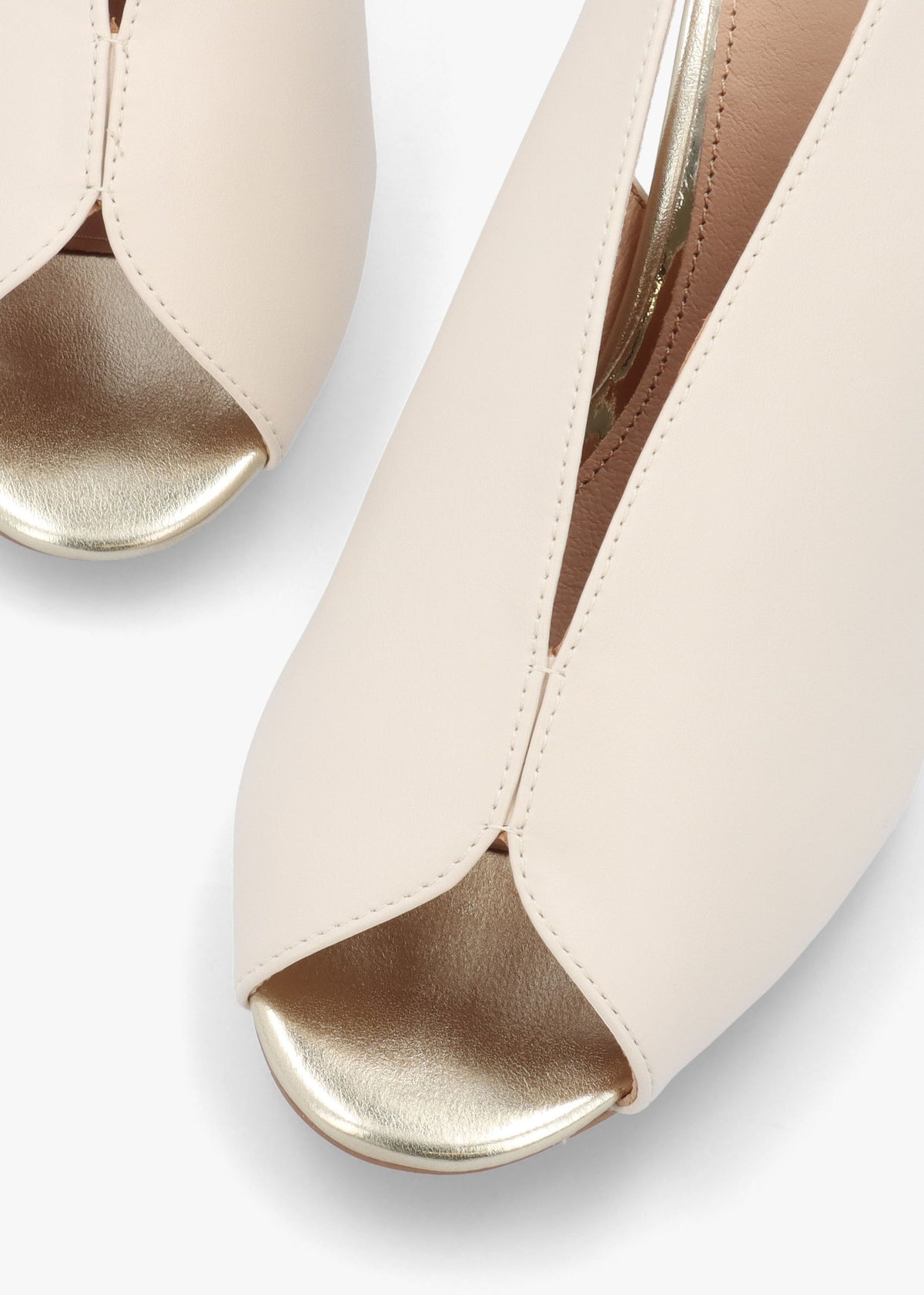 Maeva Cream Jewelled Heel Sling Back Sandals