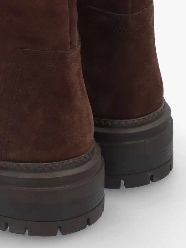 Idris Brown Suede Ankle Strap Biker Boots