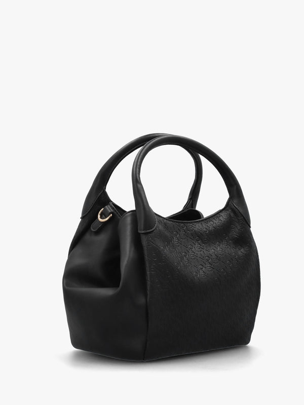 Falak Nero Debossed Logo Shopper Bag