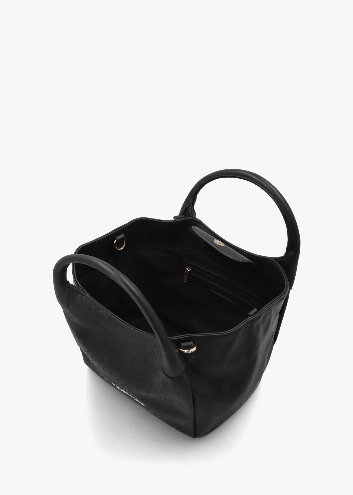 Falak Nero Debossed Logo Shopper Bag