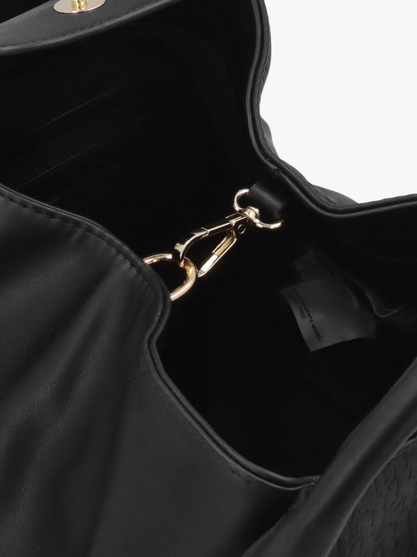 Falak Nero Debossed Logo Shopper Bag