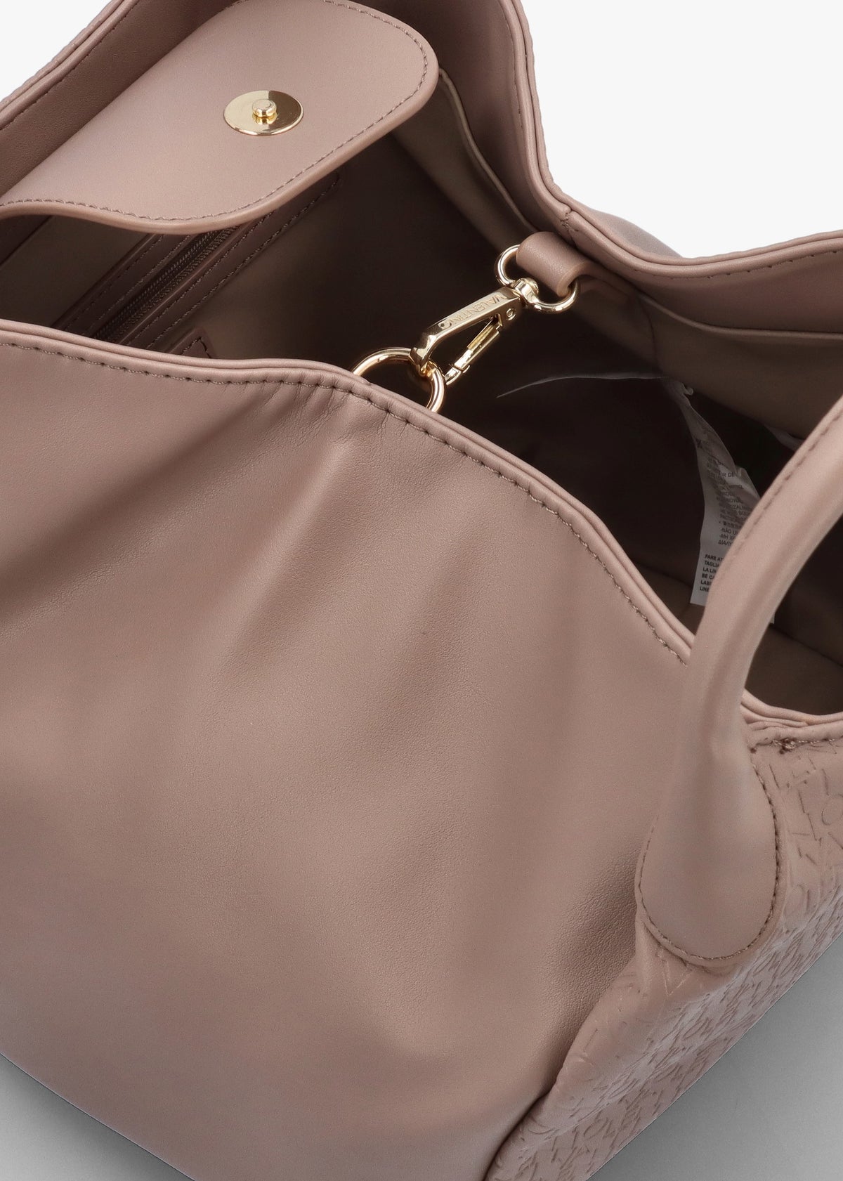 Falak Taupe Debossed Logo Shopper Bag