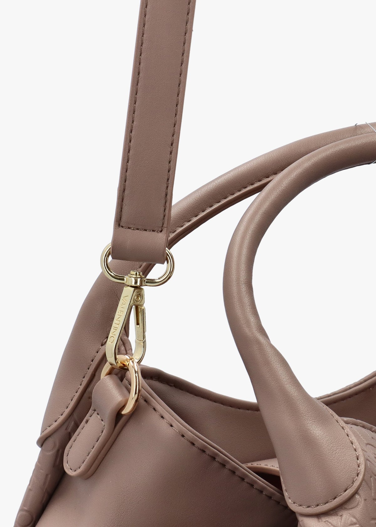 Falak Taupe Debossed Logo Shopper Bag