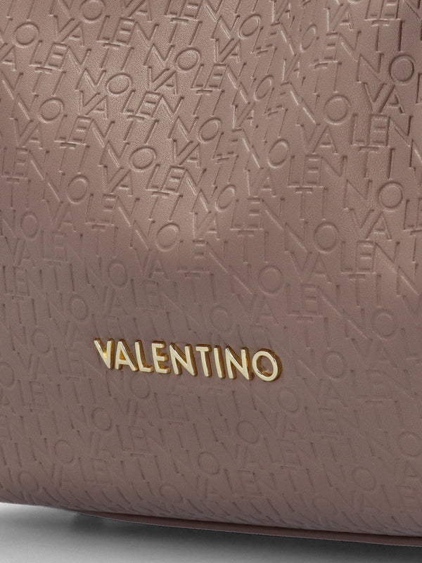 Falak Taupe Debossed Logo Shopper Bag