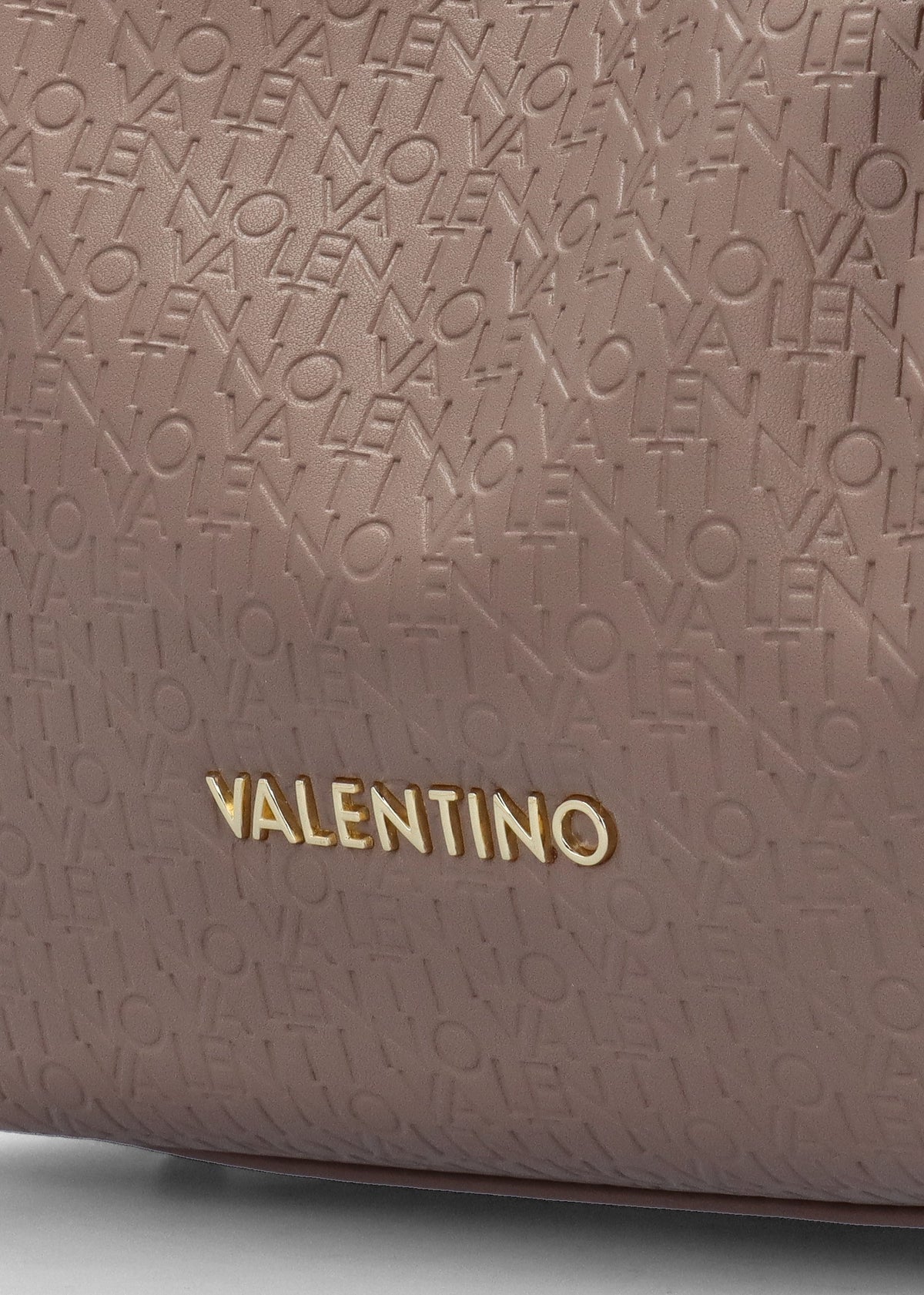 Falak Taupe Debossed Logo Shopper Bag