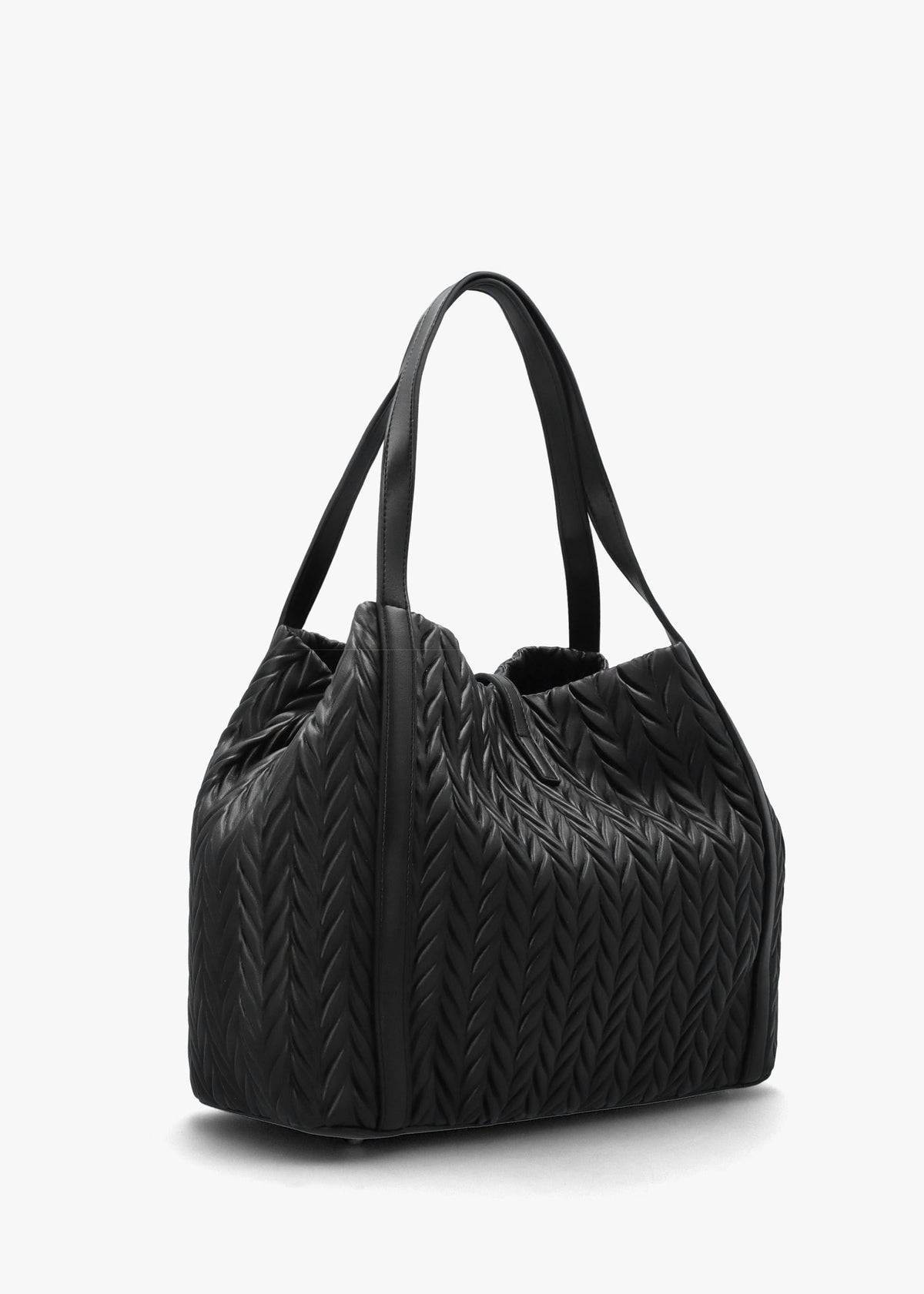 Fania Nero Quilted Chevron Shoulder Bag